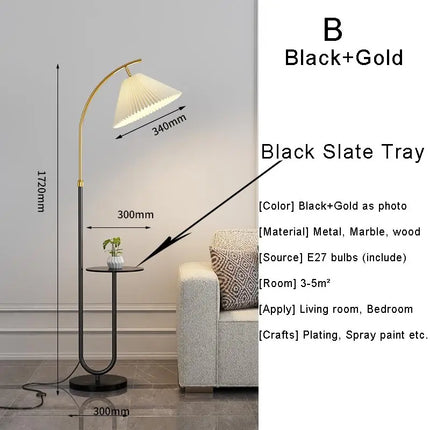 Lampadaire LED nordique avec abat-jour en tissu pour intérieur — LZ4X9P