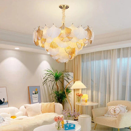 Suspension décorative moderne en verre motif ginkgo — LZ4P9XQ7