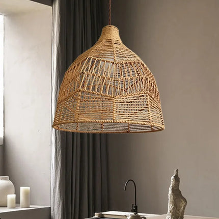 Suspension en corde de chanvre style wabi-sabi pour intérieur raffiné — LZ4X7B