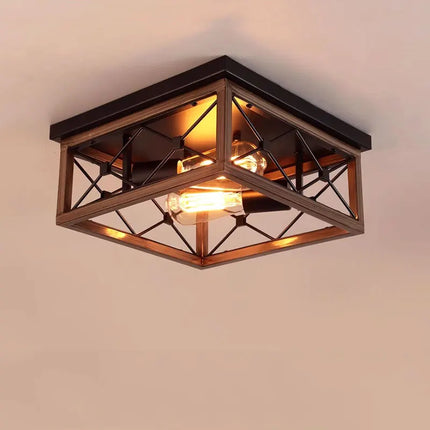 Plafonnier carré style rétro américain décoratif — LZ4X9B2