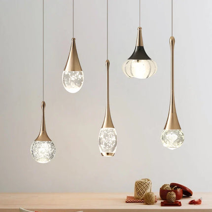 Lustre de chevet suspendu en cristal à tête unique — LZ4G7XQ