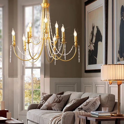 Lustre moderne en laiton pour éclairage intérieur élégant — LZ4X9P