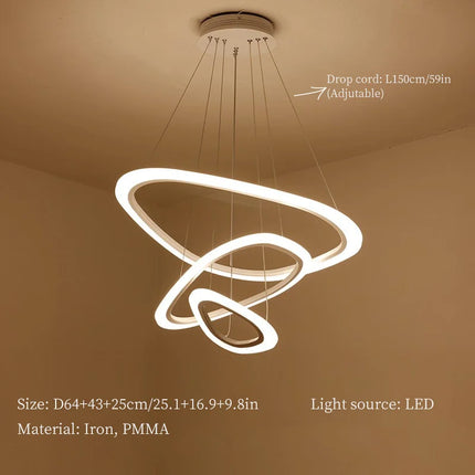 suspension moderne à led pour décoration intérieure élégante