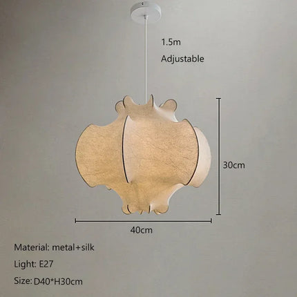Lustre LED intérieur style wabi-sabi en soie japonaise — LZ4X9M
