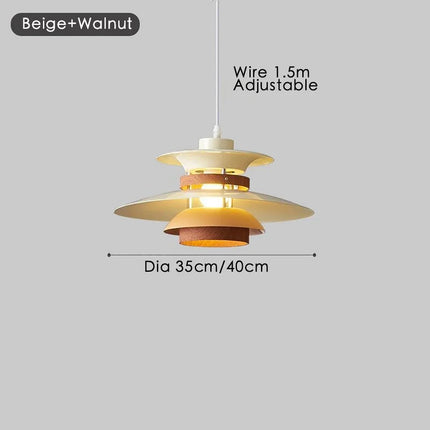 Lustre suspension LED design danois en noyer rétro — LZ4P9XJ