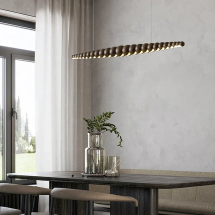 Suspension en bois LED linéaire pour îlot de cuisine et salle à manger — LZ4X9P