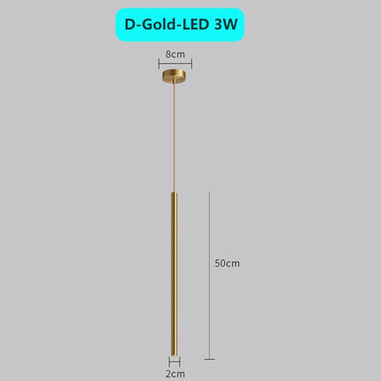 Suspension LED tube long design moderne pour intérieur luxe — LZ4X7Q9