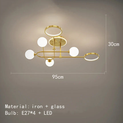Lustre en verre blanc au design moderne pour intérieur contemporain — LZ4B7X9