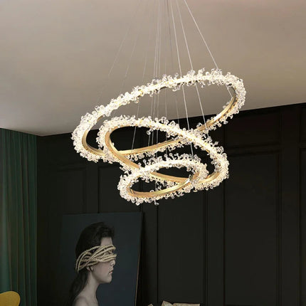 lustre nordique de luxe en cristal pour décoration moderne
