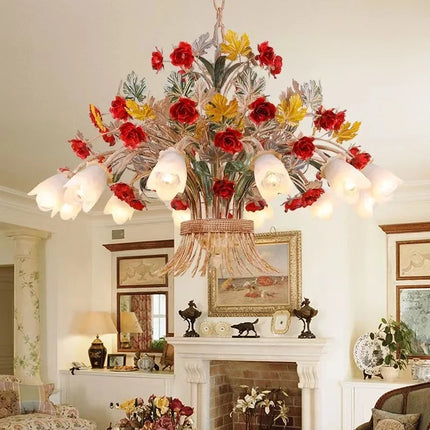 Lustre suspension en verre style rétro américain pour intérieur élégant — LZ4X9M