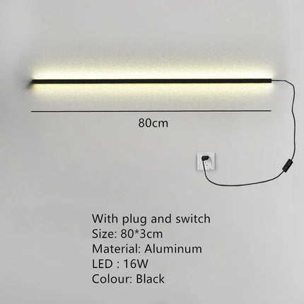 applique murale led moderne avec interrupteur de gradation pour décoration