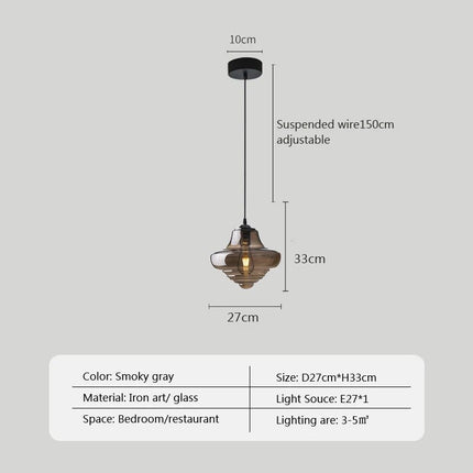Suspension industrielle en verre élégante — LZ4D9XQ