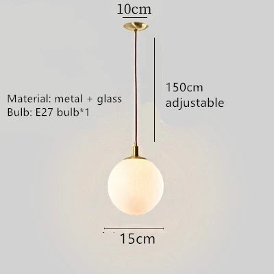 Lustre en verre avec suspension à cordon réglable et ampoule incluse — LZ4X9T