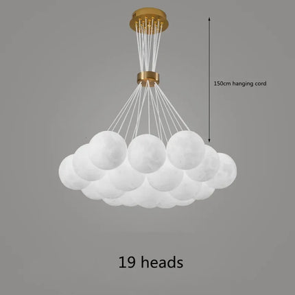 Lustre LED suspension 3D forme lune bulle boule — LZ4X9M