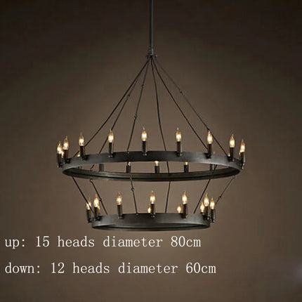 Lustre rond industriel rétro américain avec LED — LZ4X9P2