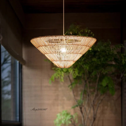 Suspension en rotin fait main style nordique wabi sabi — LZ4X9Q