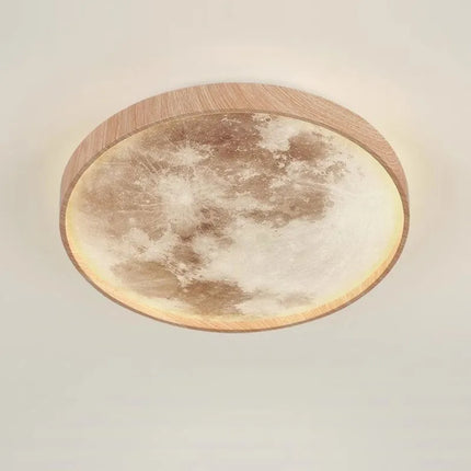 Plafonnier LED nordique en bois forme lune — LZ4X9T1