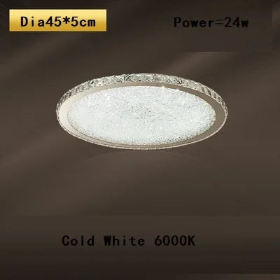 Plafonnier LED rond en cristal K9 au design nordique chaleureux — LZ4X9T