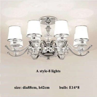 Lustre moderne chromé avec abat-jours blancs — LZ4XJ9