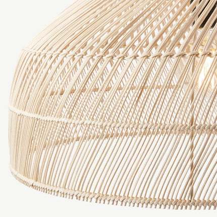 Suspension lustre rotin vintage style asiatique avec éclairage LED — LZ4X9P