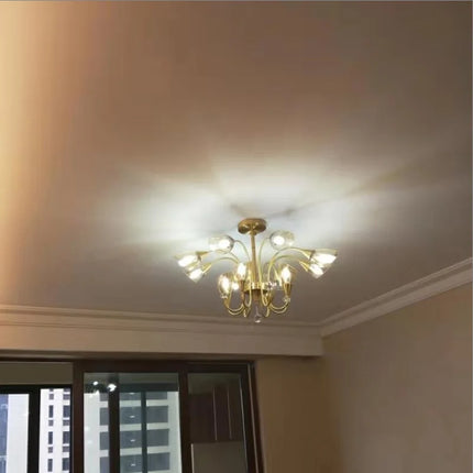 Lustre nordique en cristal avec éclairage rétro moderne — LZ4X9QJ
