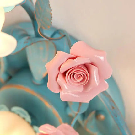 Plafonnier rétro en céramique décor fleurs et plantes lumineuses — LZ4X9Q7N