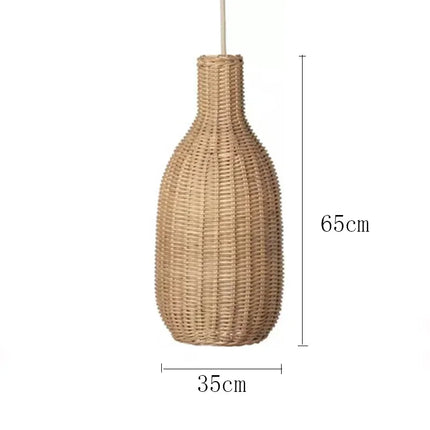 Suspension vintage en rotin fait main style chinois pour café et restaurant — LZ4X9M