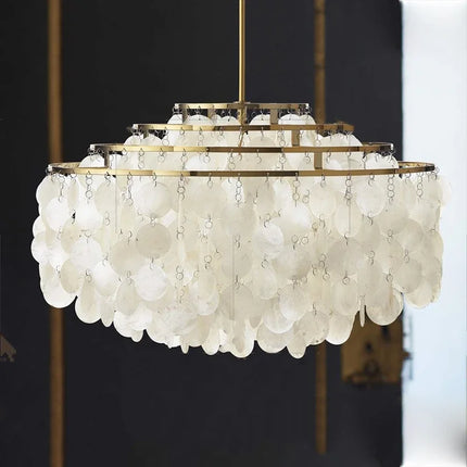 Lustre rétro en coquillage pour décoration intérieure moderne — LZ4X9Q7D