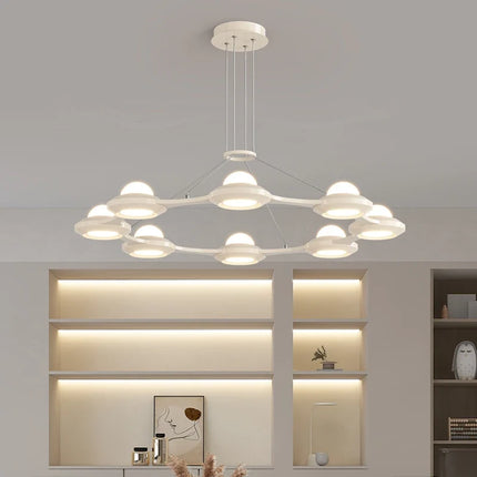 Lustre suspension moderne minimaliste à trois têtes crème — LZ4X9Q2