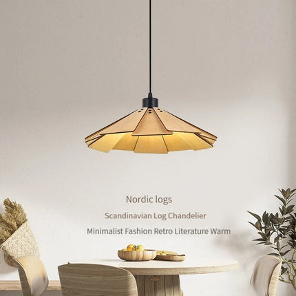 Plafonnier rétractable en bois pour décoration lumineuse intérieure — LZ4X9T2