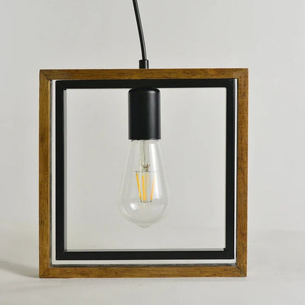 Suspension vintage en bois et métal style américain pour restaurant — LZ4X9P2