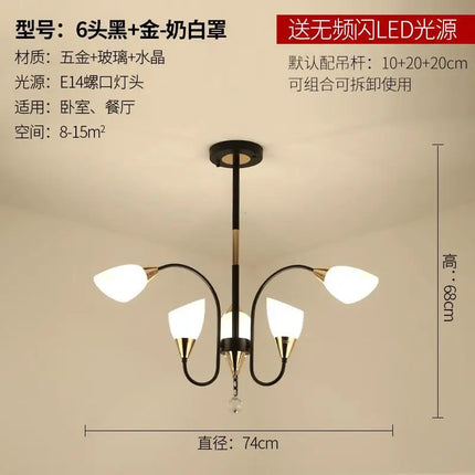 Lustre nordique en cristal avec éclairage rétro moderne — LZ4X9QJ
