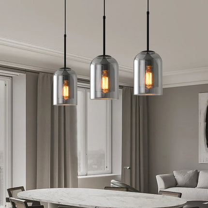 Suspension vintage en verre fumé pour loft et restaurant — LZ4X9P
