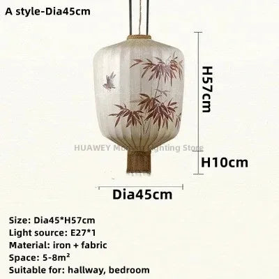 Lustre suspension en tissu rétro pour restaurant et balcon — LZ4P9X