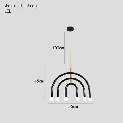 Lustre suspension réglable en fil métallique arc-en-ciel art déco — LZ4P9XQ