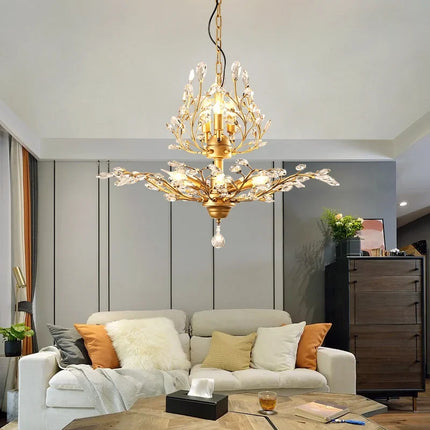 Suspension bougie LED style nordique en cristal pour salon et hôtel — LZ4T9X