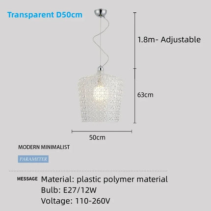 Lustre italien moderne creux décoratif avec éclairage LED acrylique — LZ4P9XQ