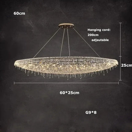 suspension luxe cristal bateau éclairage design moderne décoratif