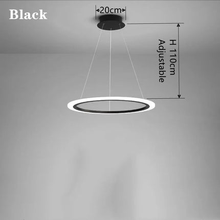 Lustre circulaire LED à anneau unique moderne — LZ4X9P