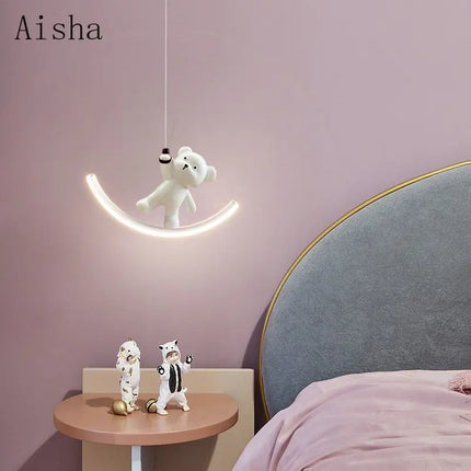 Suspension lumineuse enfant motif dauphin et ours — LZ4X9J