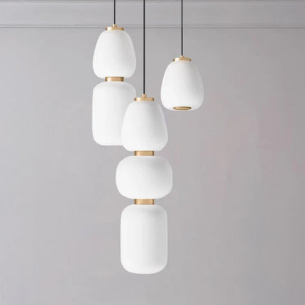 Lustre LED en verre au design minimaliste artistique pour intérieur créatif — LZ4X9T