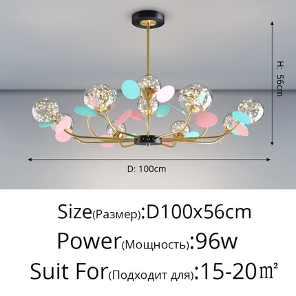 Lustre LED moderne nordique effet étoilé macaron créatif — LZ4X9J