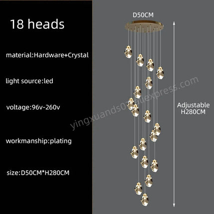 lustre en cristal nordique style loft pour intérieur moderne