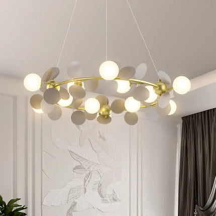 Lustre suspension moderne en verre design raisin doré — LZ4X9T