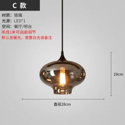 Lustre suspension en verre style nordique pour restaurant et café — LZ4X9T