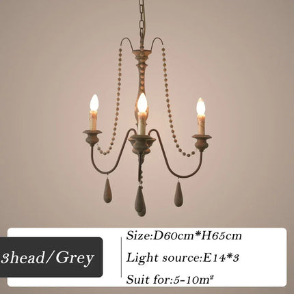 Lustre rétro en bois pour décoration intérieure élégante — LZ4X9T2