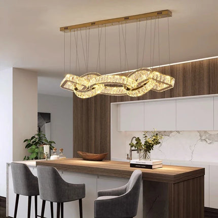 Lustre moderne en cristal doré pour salle à manger — LZ4X9P