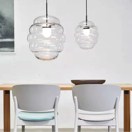 Suspension en verre transparent à fil réglable pour restaurant — LZ4X9P