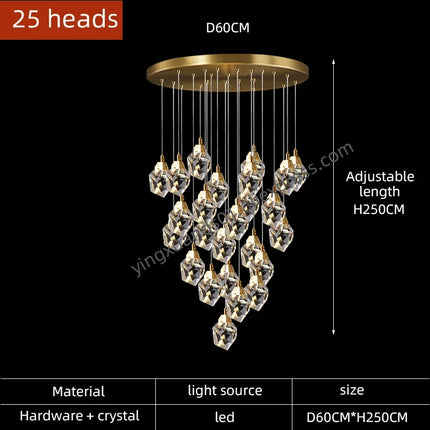 Lustre suspension en cristal pour éclairage élégant et moderne — LZ4X9T