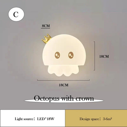 Lampe de chevet poulpe mignon pour chambre enfant, décoration créative — LZ4P9XQ